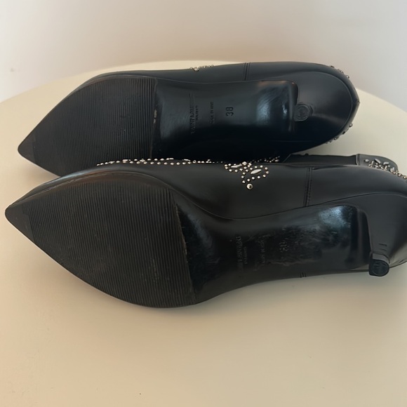 Yves Saint Laurent Paris black studded kitten heel booties - Picture 10 of 12